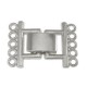 Metall clip / fold over verschluss ± 24x17mm 2x5 Ösen Antik Silber